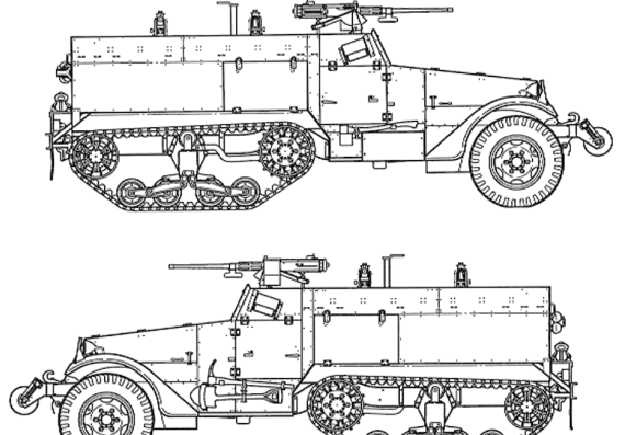 M2 Half Track Tank [early production] - drawings, dimensions, pictures